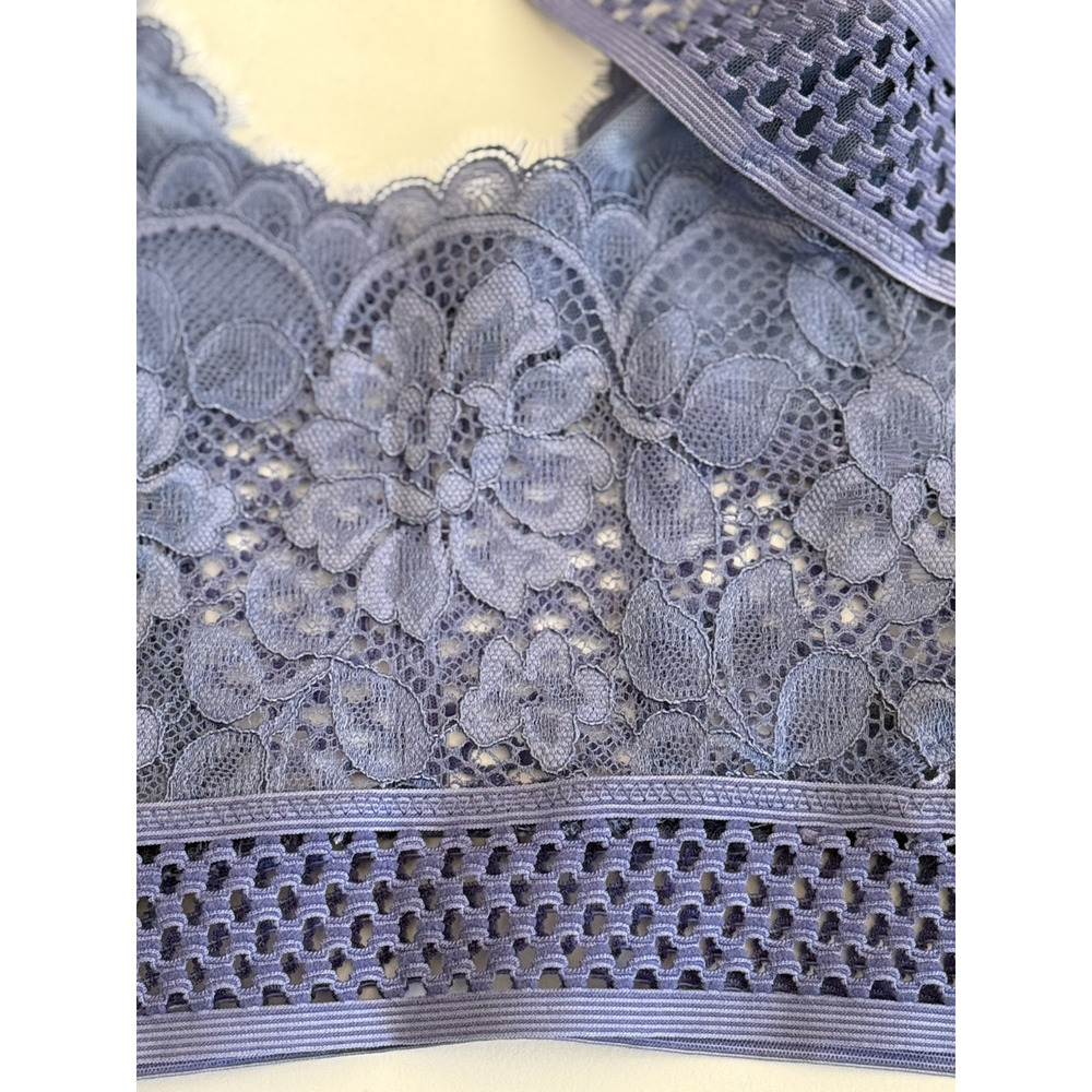 NWT Free‎ People INTIMATELY Sitting Pretty Floral Lace Brami Egret Blue Size S - Picture 11 of 16